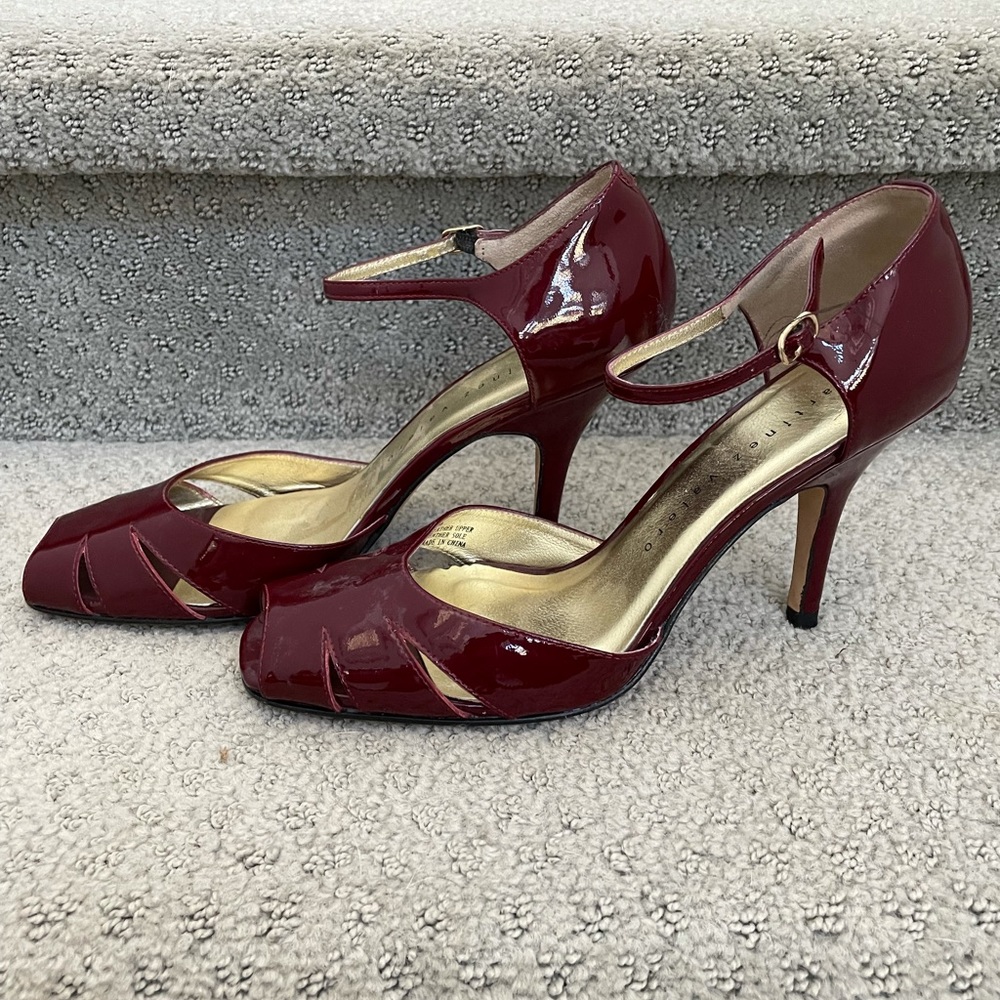Martinez Valero Maroon Patent Leather Heels